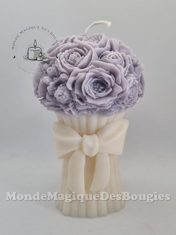Bougies bouquet fleurs noeud