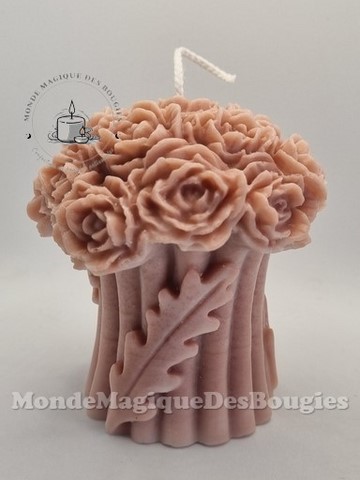 Bougies bouquet rose