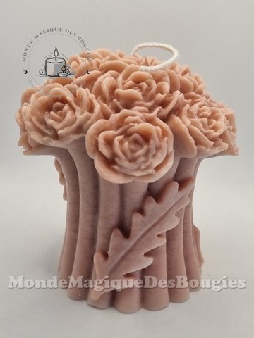 Bougies bouquet rose