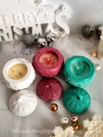 Bougies boules Noël céramiques