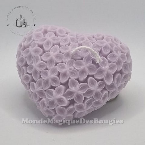 Bougies coeur en fleurs