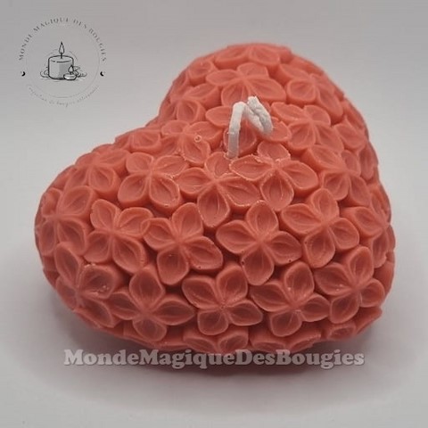 Bougies coeur en fleurs