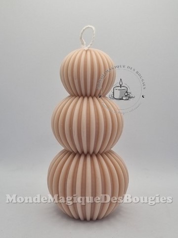 Bougie colonne boule striees