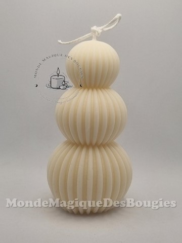 Bougie colonne boule striees