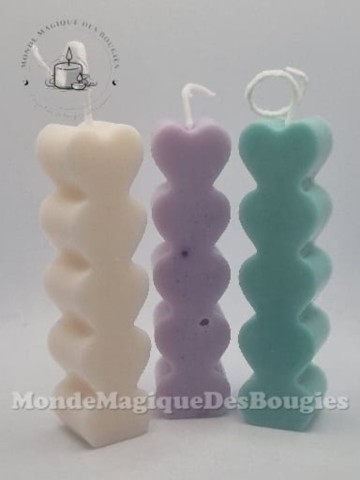 Bougies colonne coeurs