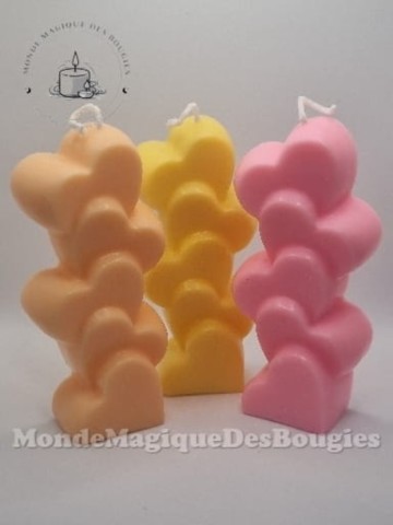 Bougies colonne coeurs