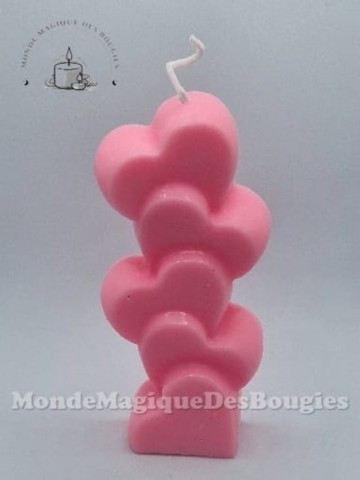 Bougies colonne coeurs