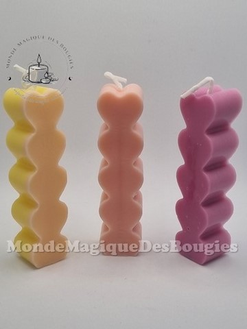 Bougies colonne coeurs