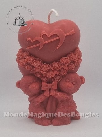 Bougies nounours duo fleurs