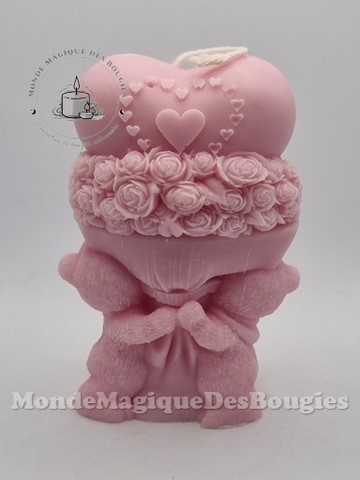 Bougies nounours duo coeur
