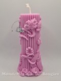 Bougie colonne romaine antique en fleurs