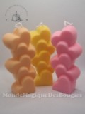 Bougies colonne coeurs