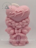 Bougies nounours duo coeur